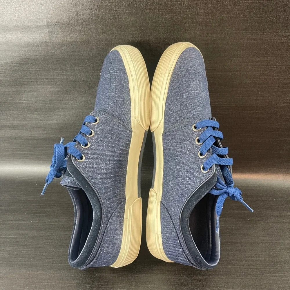 Polo Ralph Lauren Faxon Low Mens Size 9‎ Navy Blue Heathered Canvas Casual Shoes